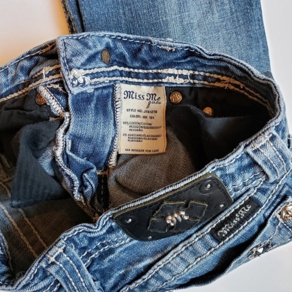 Miss Me Jean Rhinestone Cross Destroyed jk61278 - Picture 6 of 8